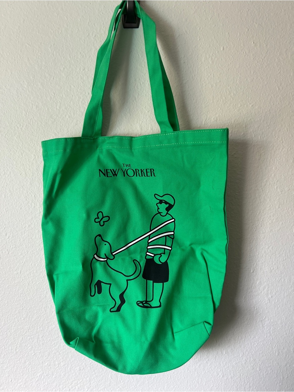 The New Yorker Limited Edition Dog Walk Winter 2025 Green Tote Bag - Picture 2 of 4
